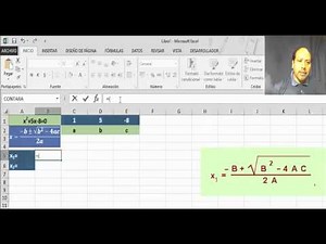 Ecuación 2° resuelta con Excel