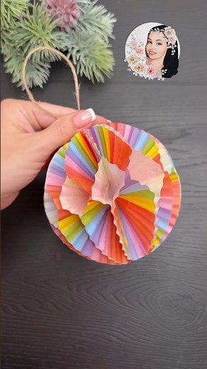 Easy Christmas Ornaments with Just Cupcake Liners! #shorts