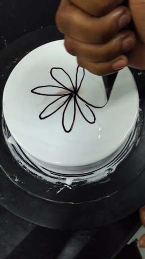 choco vanilla cake design video viral Short #cake #youtubeshorts #trending