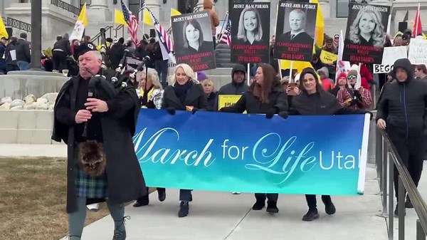Anti-abortion activists hold protest outside Utah State Capitol