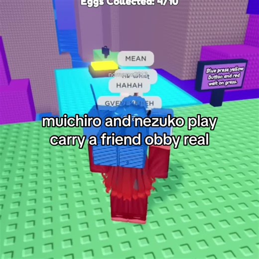 Muichiro and Nezuko Roblox Adventure: Carry a Friend Obby
