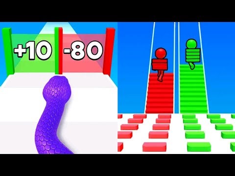 Bridge Race VS Snake Run Race Max All Levels Gameplay Android,iOS NEW UPDATE