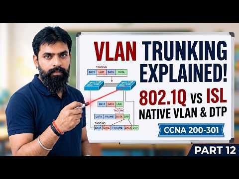 VLAN Trunking Explained | Frame Tagging (802.1Q & ISL), DTP & Native VLAN | CCNA 200-301 | Part 12