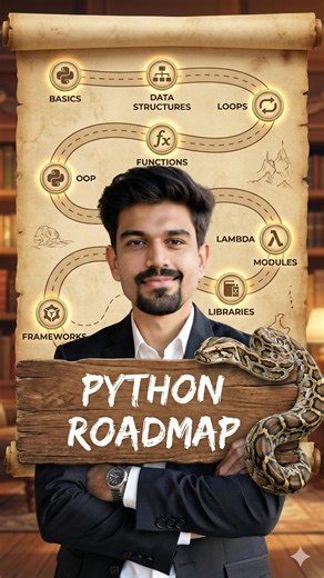codeN’ on Instagram: "Comment “Python” to get the complete roadmap in your DM. No matter what you plan to learn: • AI • Data Science • Machine Learning • Backend Engineering • Scripting • Research Python is the first step — and a must-have skill in 2026. #ai #python #dsa #reelitfeelit"