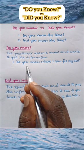 28K views · 709 reactions | "DO you Know?" vs "DID you Know?", what's the difference? #educationalvideo #doyouknow #didyouknow #englishgrammar | Table of Knowledge TV | Facebook