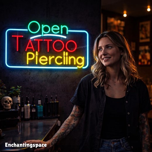 Tattoo Open Neon Sign, LED Wall Light for Tattoo Studio or Piercing Shop Decor, Storefront Open Sign - Etsy