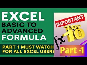 Excel basic to advanced formula, Important formula top 10 important #formula excel