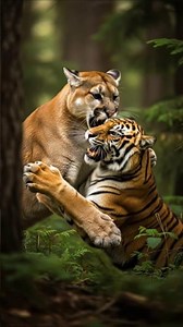 Mountain Lion versus The Tiger ▪︎ Puma vs Tiger #mountainlions #puma #tiger #wildlife #wildanimals
