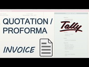 How to Create Proforma Invoice in Tally ERP 9
