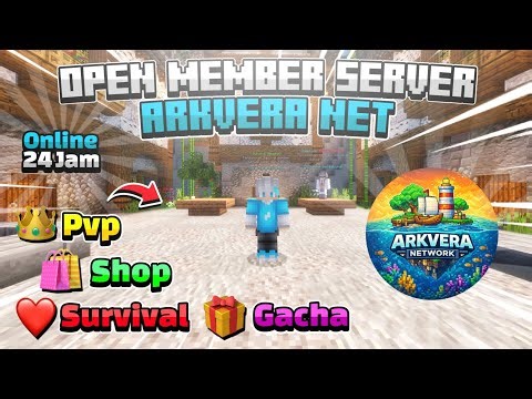 Open Member server Mcpe & Java versi 1.21.132+ official di ARKVERA NETWORK | Slime Fun & Survival