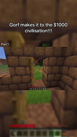 Gorf makes it to the $1000 civilisation!!! #civil #minecraft #fyp #viral