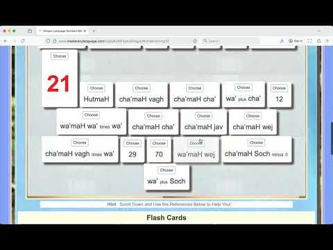 Klingon Language Numbers Master Game