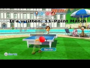 Wii Sports Resort Table Tennis Cheat: play a 11-Point Match!!