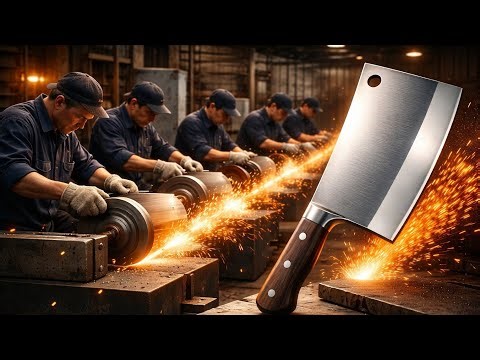 Sharp Butcher Knife Making Process | Factory Meat Cleaver Production