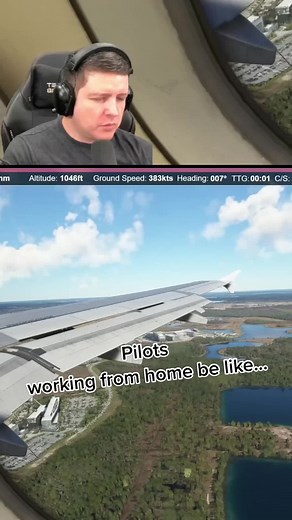 Cockpit View: Aircraft Landing Approach Video