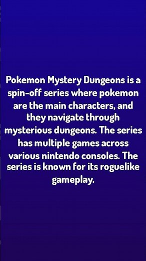 Pokemon Mystery Dungeons