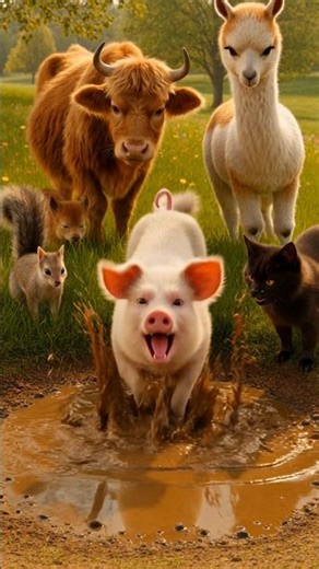 We found a pig playing in a muddy puddle. #cats #misspiggy #peppa #viral #cutealert #cuteanimals