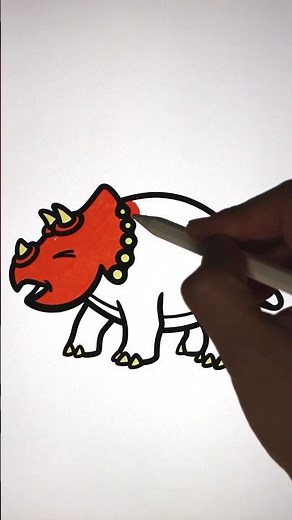 How to Draw Triceratops | Baby Dinosaurs | Drawing and Coloring for Kids #shorts #drawing #dinosaur