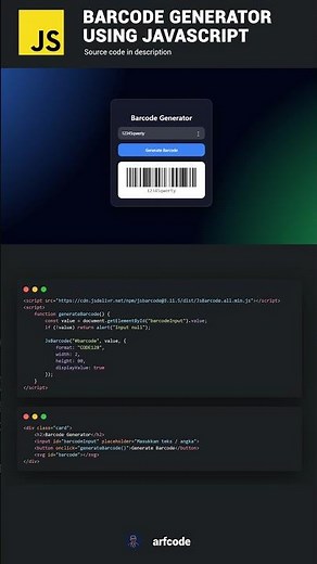 How to Create Barcode Generator Using HTML & JavaScript👍