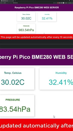 (Demo) BME280 Web Server with Raspberry Pi Pico (Weather Station)