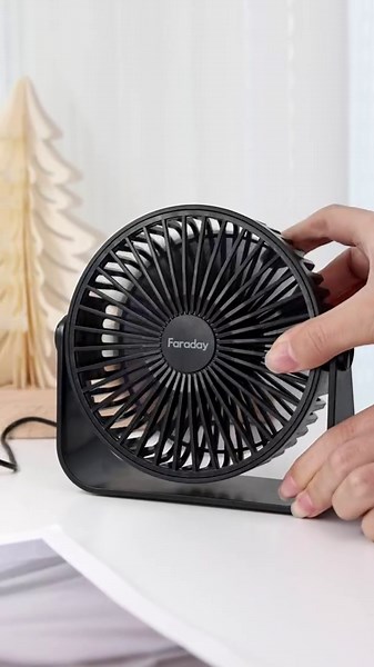 FARADAY USB Desk Fans 5 Inches Portable Table Fans 360° Head Rotation Small Personal Desktop Fan for Home Office, 3 Speeds, Black
