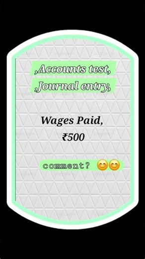 👉👉💢💥Accounts test 💥💢👈👈👉👉💢💥Journal entry💥💢👈👈👉👉💢💥 Only for commerce students 💥💢👈👈 #AccountShorts