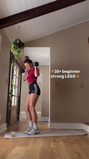 Dear 30 year olds, Leg strength is ESSENTIAL to living a long and strong life. No like it’s actually connected to brain function! I don’t make the rules! 🤭 But I do make bite-sized workouts you can do anywhere in your home: ✨3x10 chair squats ✨3x8 supported single leg RDL ✨3x10 deadlift ✨3x8 supported split squat ☕️ your workouts don’t have to be complicated and intimidating to make a difference. LINK IN BIO for a free week of workouts you can do in your living room and cozies!
