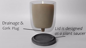 Concrete Cement Candle Planter - Scented Soy Candle for Home & Dual Purpose Jar - Strong Scent, 8 Oz, 50-Hour Burn (Grey Lavender)