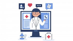 Download An animation of doctor explaining how to use medicine for free