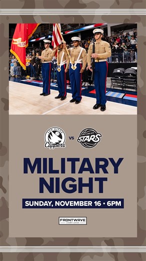 SD Clippers Military Night is TONIGHT! 🫡 Make sure to arrive early to secure your schedule magnet giveaway! 🎟️: https://bit.ly/44cRl42 | Frontwave Arena