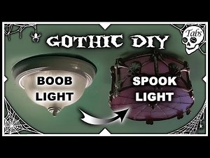 Skull & Bones light-shade from Dollar Tree items [DIY Gothic Decor] Booblight Transformation Part 2