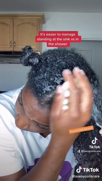 Washing Hair in the Kitchen Sink | Healthy Hair Tips & Routine