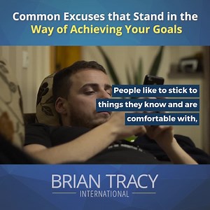 While there are many excuses that stand in the way of achieving goals, this video will show you how to identify and get past common excuses that stand in your way of success. 🎯 Take a peek and let me know what your biggest takeaway is in the comments below. ⤵️ If you're looking for another resource to help you achieve your goals and optimize your success, check out my Personal Development Plan Template: https://bit.ly/3xOTQIZ | Brian Tracy