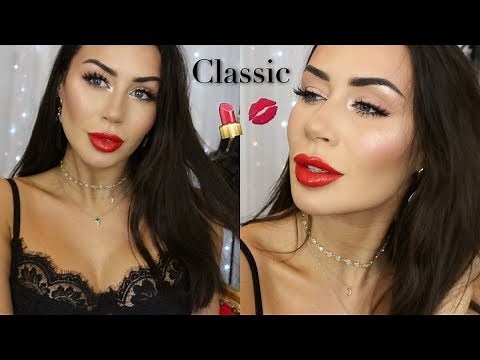 BIG EYES AND RED LIPS Sexy Winter Party makeup tutorial using brand new products !!