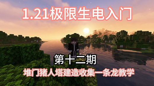 【1.21极限生电入门】80万堆门猪人塔建造保姆教学，附带投影。建造收集一条龙！