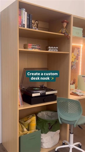 Bunnings Warehouse on Instagram: "Introducing your dream study space ☁️ Made with timber panels and cabinets from our Lugna range, this desk nook brings together style and smart storage in one setup 💚✨ For more D.I.Y inspo, pick up a copy of the July issue of Bunnings Warehouse magazine, or read it online via the link in bio. #Desk #StudySpace #DIY #JulyProjects #BunningsMag"