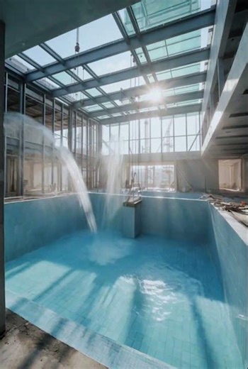 🏊‍♂️ Luxury Indoor Glass Roof Pool Built From Scratch