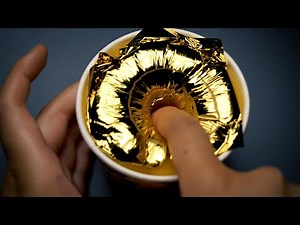 [ASMR] Gold leaf egg slime made and crushed [Slime cooking]