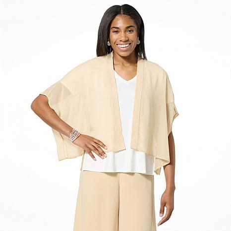 WynneCollection Dolman Sleeve Chiffon Shrug | HSN