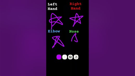 drawing star with left and right hand Elbow and nose
