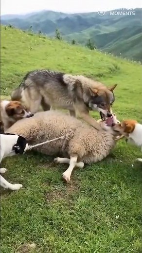 Brave Shepherd Dogs vs. Wolf: Protecting Their Sheep on the Open Plains!
