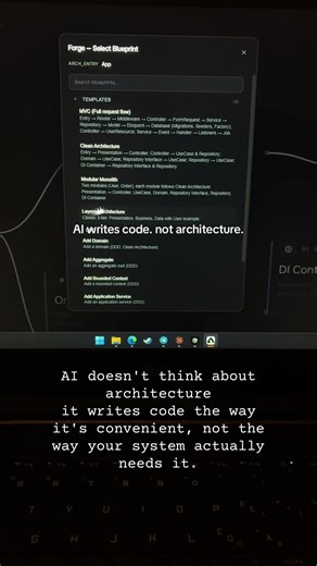 Design your backend architecture visually in Arcforge first. Every layer, every connection, every dependency mapped out clearly. Then export it as a structured prompt and let AI generate code that actually fits your system. Now AI follows your architecture. Not the other way around. #backend #ai #programming #developer #aitools
