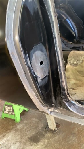 1972 Chevy Nova quarter panel replacement. Please follow for more. #carrestorationproject #welding