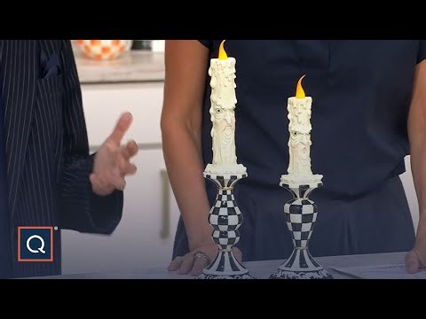 MacKenzie- Childs S/2 Spooky Illuminated Pillar Candles | QVC