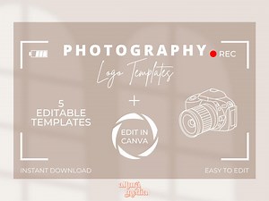 Photography Logo, Editable Photography Logo, Photography Studio Logo, Photographer Logo - Etsy UK
