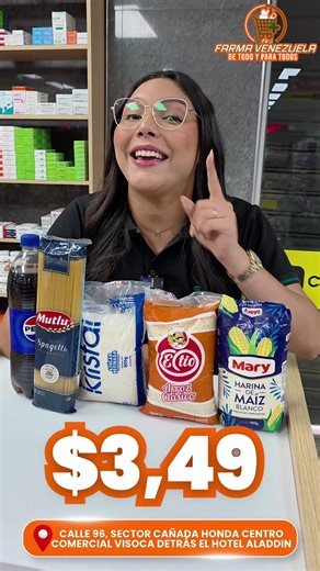 Combo hogar $3.49 (Tasa BCV) — Harina, Arroz, Azúcar, Pasta y Pepsi
