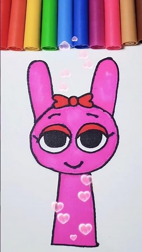 Pinki Incredibox Sprunki Fun! | Easy Drawing step-by-step #shorts #incrediboxsprunki #pink #drawing