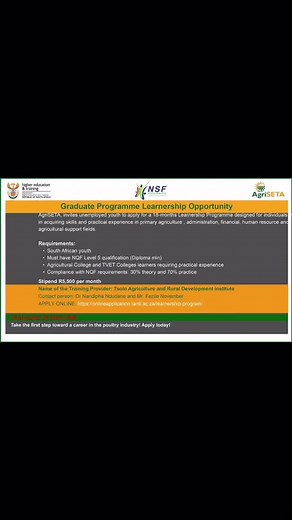 AgriSETA 18-Month Learnership Programme Details
