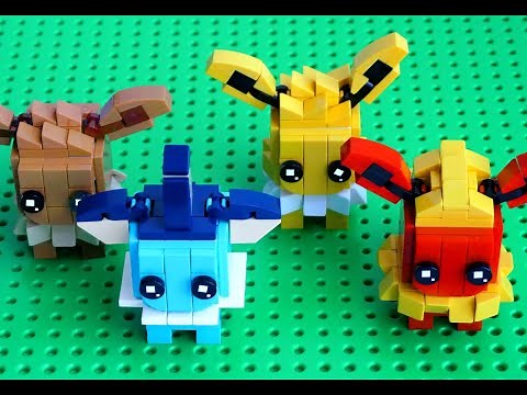 LEGO Pokemon + Instructions Part 29 - Vaporeon, Jolteon, and Flareon BrickHeadz
