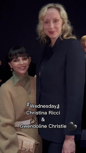 Christina Ricci and Gwendoline Christie at FENDI🖤 #ChristinaRicci #GwendolineChristie #FENDI #FENDIFW23 #フェンディ #MilanFashionWeek #milanofashionweek #ファッションウィーク #SPUR #SPURmagazine #wednesdaynetflix #wednesday